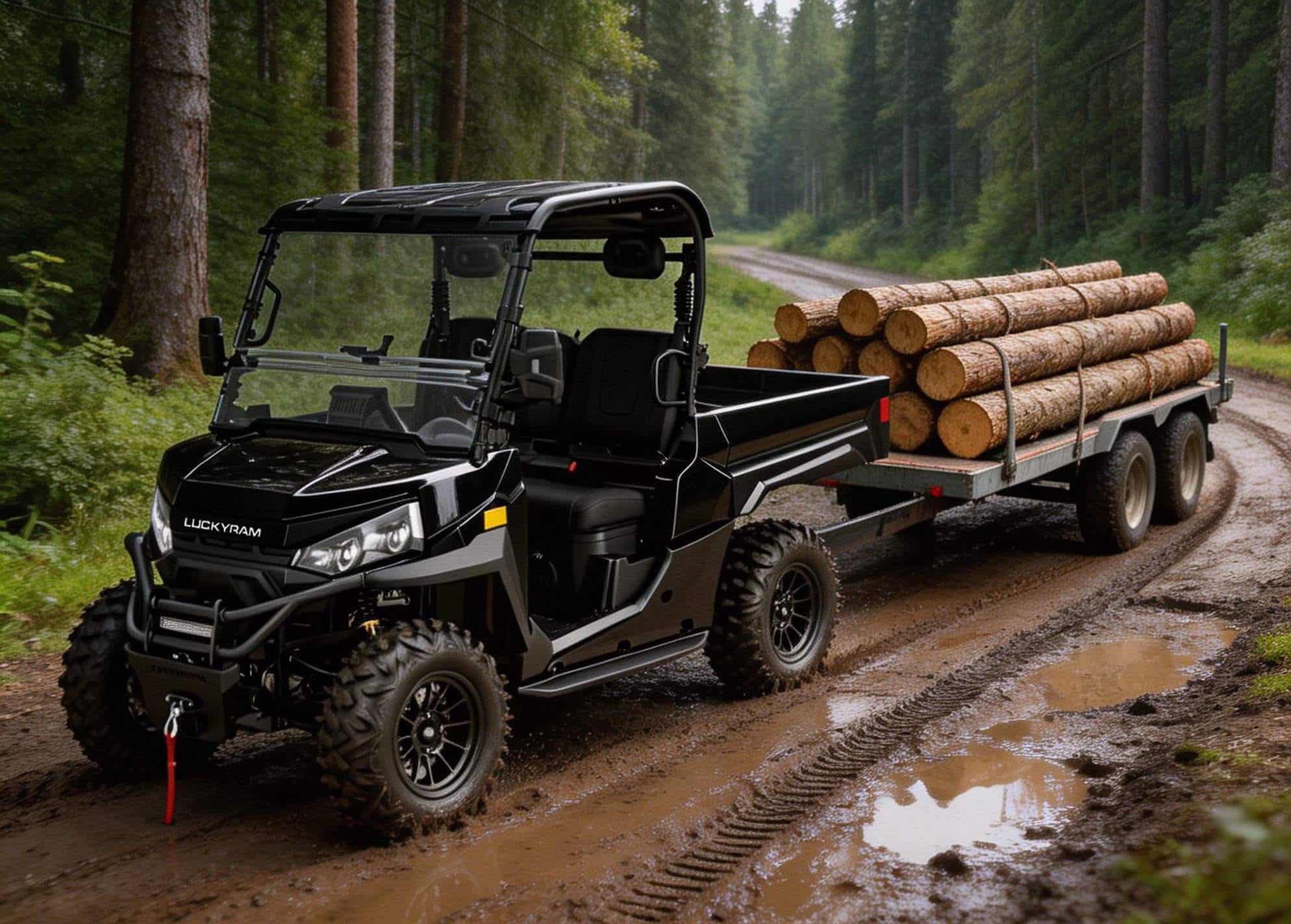10KW AC Motor UTV for Hunting 4WD 73.6V 150Ah 400mm Wading