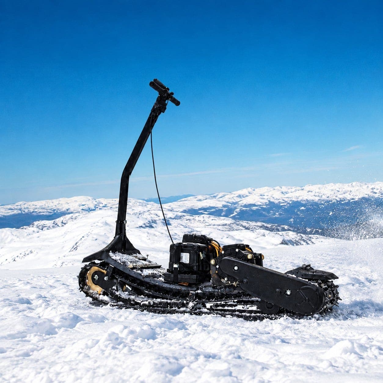72V Electric Track Snowmobile Equipped with Lithium Battery and Foldable Handle