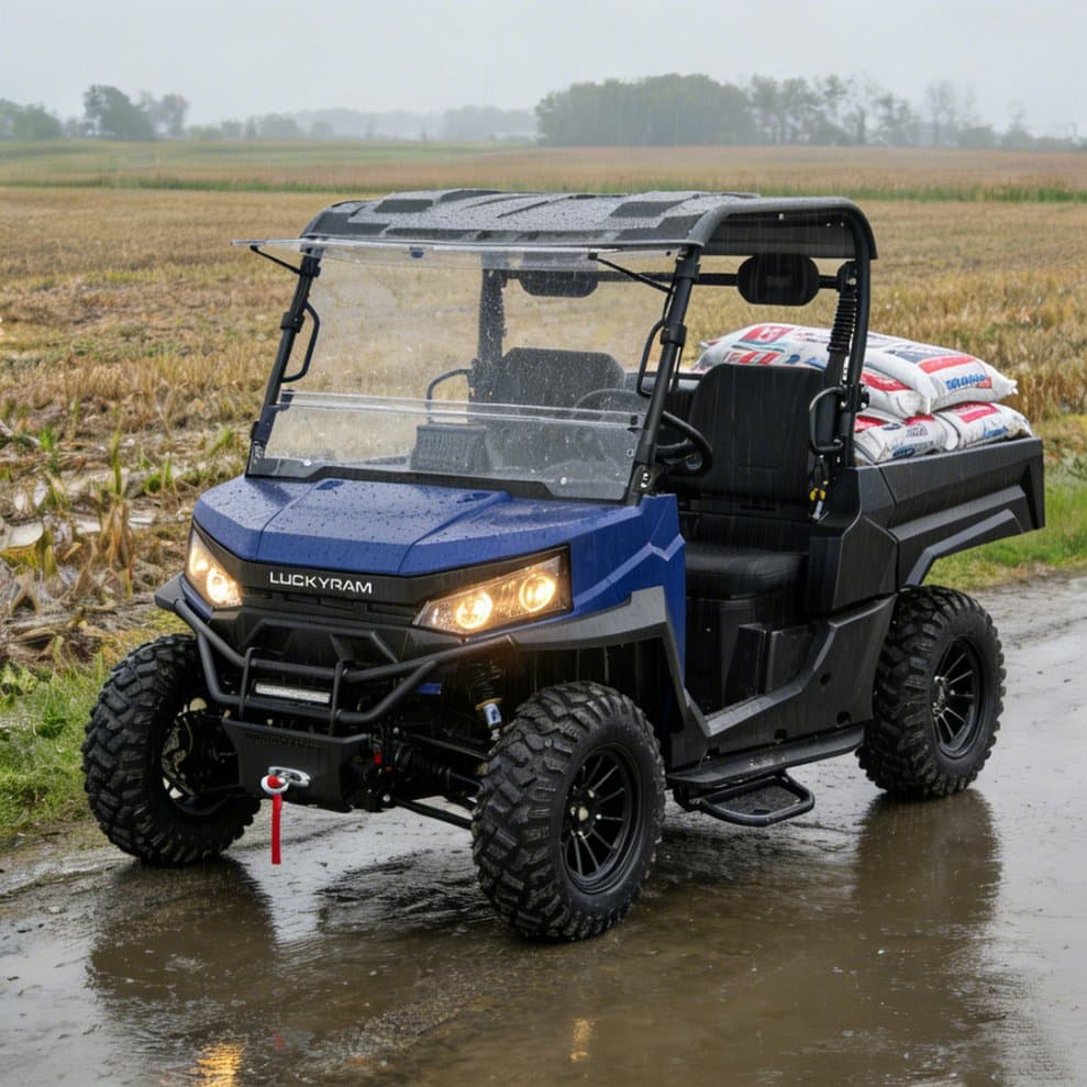 Electric Farm Vehicle 73.6V 150Ah 4WD UTV for Farm 80-100km Range 1000kg Towing