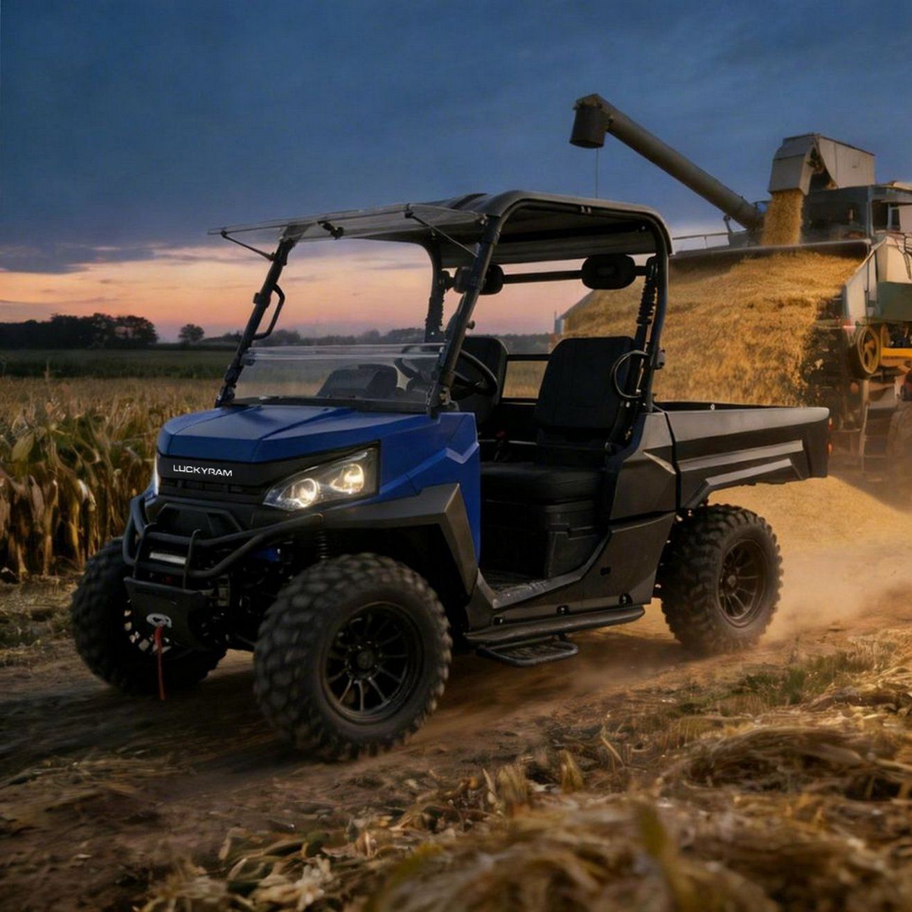 Electric UTV Heavy Duty 4WD 72V 10KW AC Motor 350kg Loading